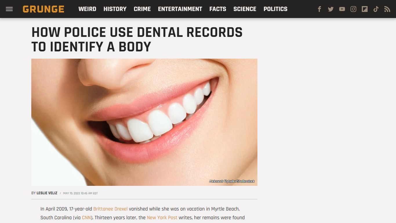 How Police Use Dental Records To Identify A Body - Grunge.com