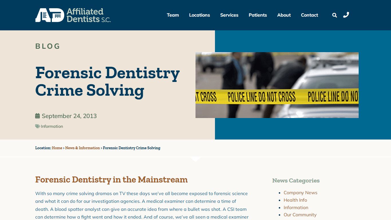Forensic Dentistry Crime Solving - Affiliated Dentists